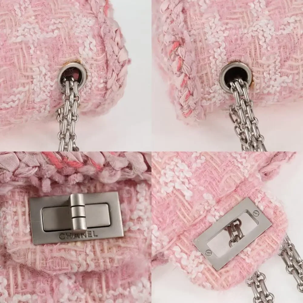 Chanel Tweed Chain Matelasse 23 Shoulder Bag Pink